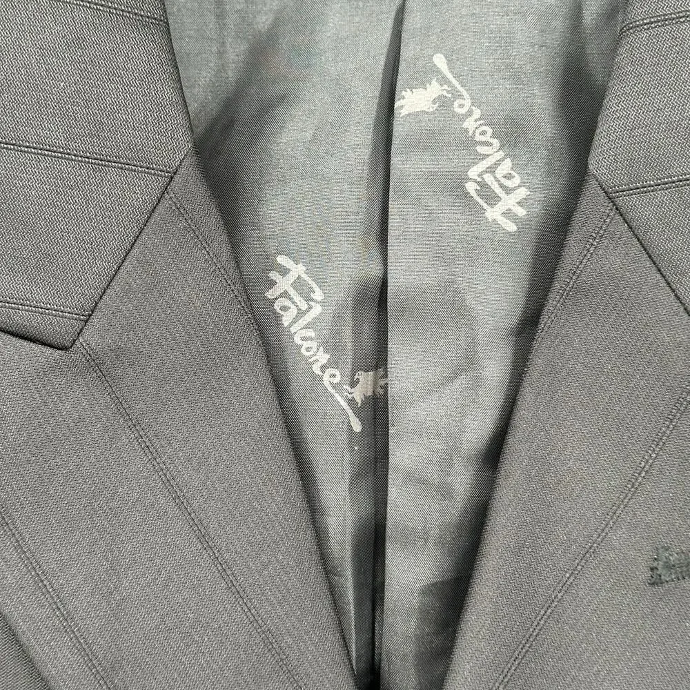Falcone Suit Jacket Mens 36R Black Pinstripe Sport Coat Blazer‎ Business Church